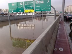 Researchers found that two larger-scale meteorological phenomena were associated with extreme rainfall events in the Middle East, including the 2009 Jeddah flood pictured here.