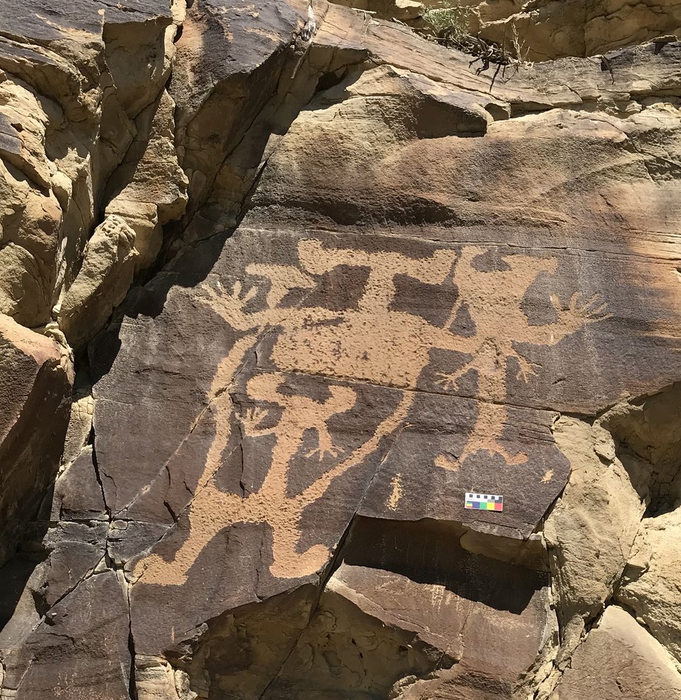 Legend Rock site: depiction of a large, human-like being, also called anthropomorph.
Photo: Meinrat O. Andreae, MPI for Chemistry